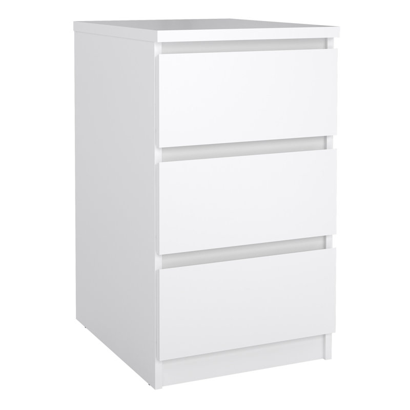 Caton Bedside Table, White High Gloss