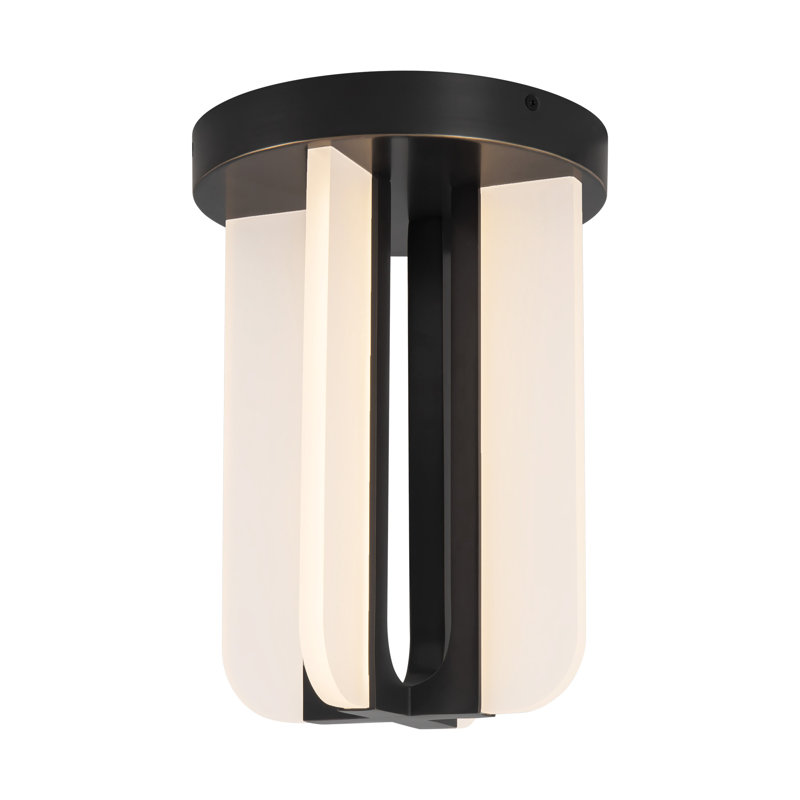 Anders 8-in Black dimmable LED Semi-Flush Mount, Oil Rubbed Bronze