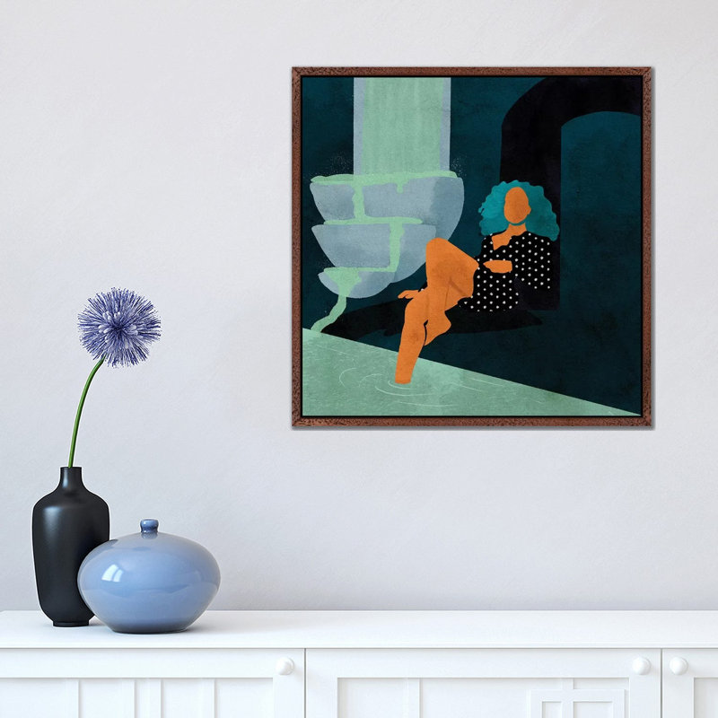 Tessa by Reyna Noriega - Print on Canvas, Brown Framed, 45.72 cm H x 45.72 cm W