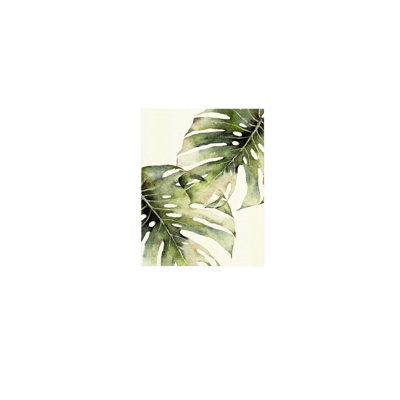 «Green Pastel Monstera Leaf Nature Wilderness», art numérique sur toile tendue 12 x 18