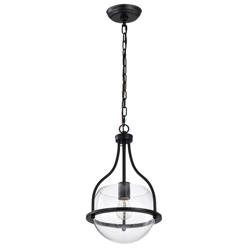 Luminaire suspendu bol 1 lumière Westway, Noir mat