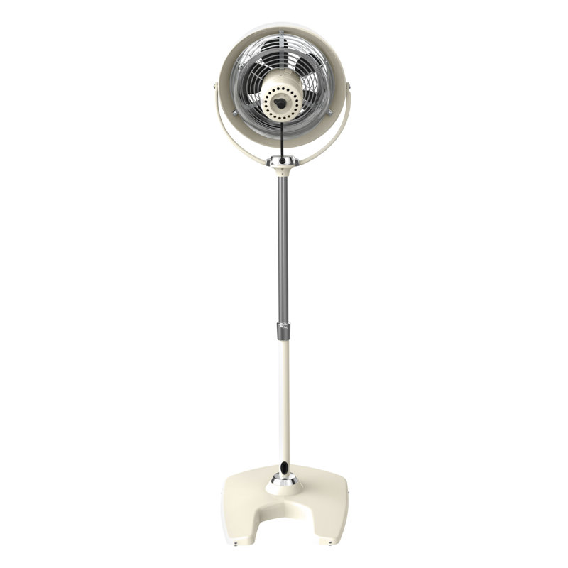 Vintage White Adjustable Metal Cooling Fan with Three Speed Settings