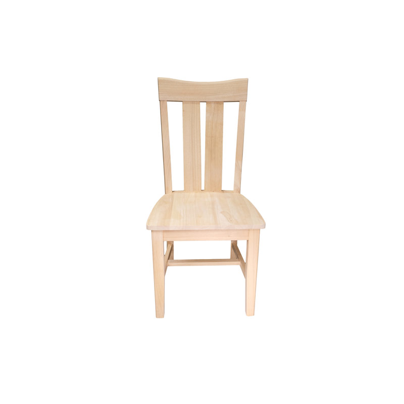 Black Solid Wood Slat Back Side Chair Set of 2