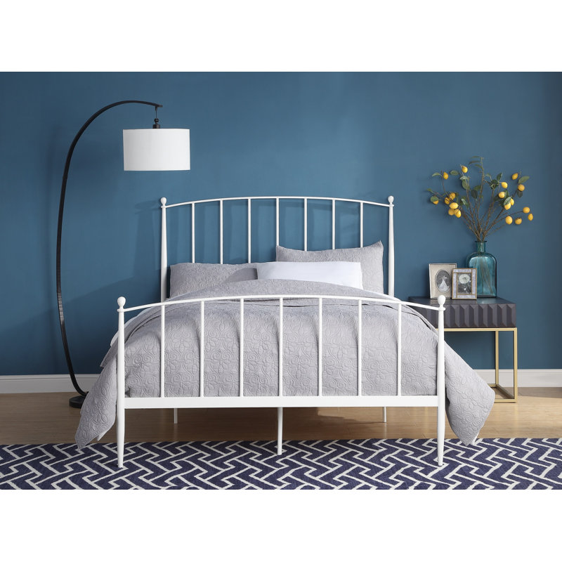 Marke Metal Slat Bed, Queen, White