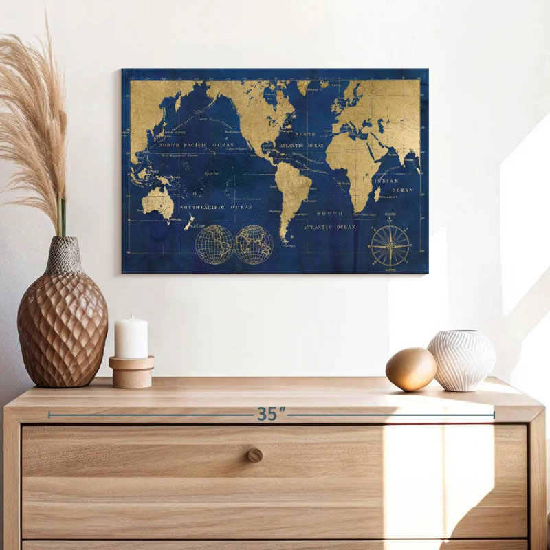 Carte du monde Aligo, H 16 po x l 24 po