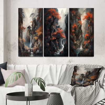 «Cascading Botanical Trees», 3 pièces sur toile