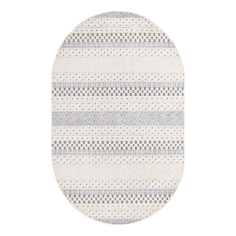 Tayla Striped Indoor Rug, Oval 5'3" x 8'