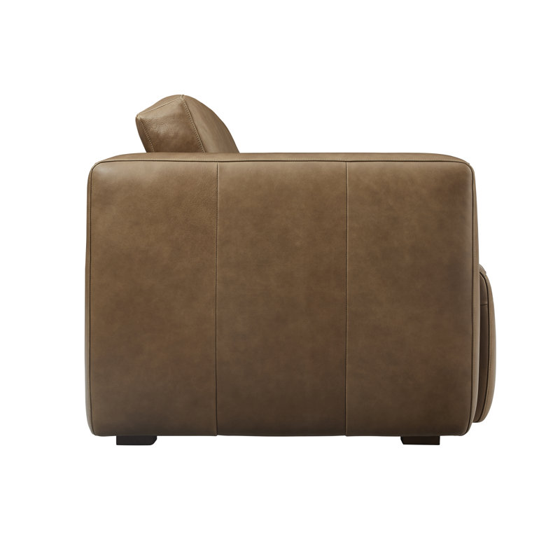 Beryl Modern Full Grain Leather Upholstered Sectional-Right, Chocolate