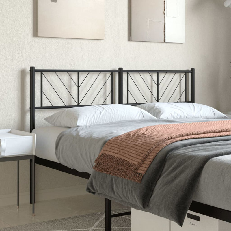 Vidaxl Metal Replace Headboard Black 156X90 Cm