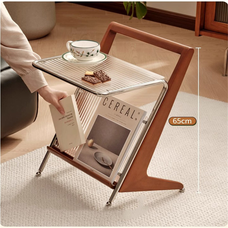 Modern Wooden End Table - Minimalist Side Table for Living Room, Bedroom, or Balcony - Small Accent Table with Creative Design