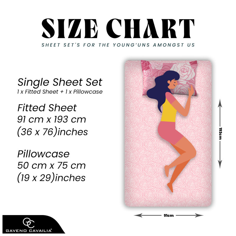 Kids Vintage Roses Fitted Sheet Set Polycotton Bed Linen with Pillowcases Elasticated Edges Secure Fit Soft Breathable Easy Care Durable