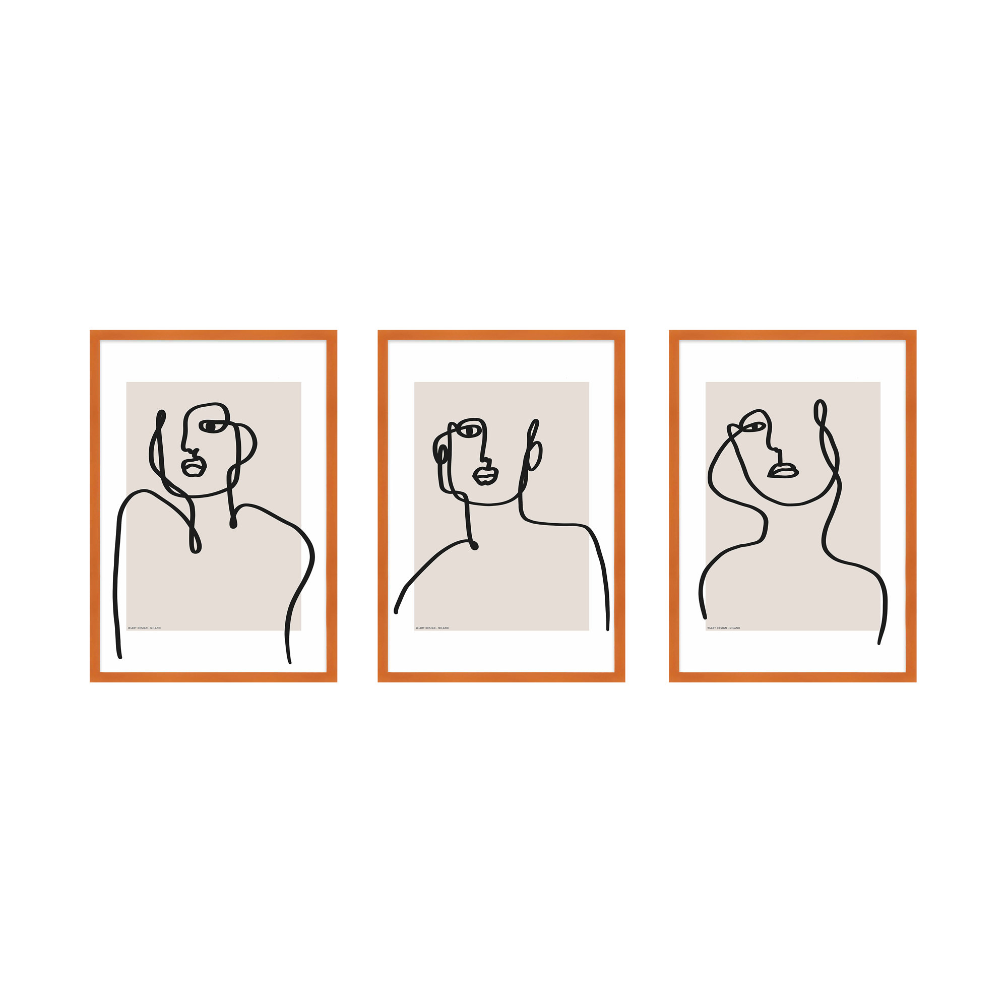 Figure And Form by Romina Gadler, Orange Framed Paper, 30" H x 21" W x 1.25" D