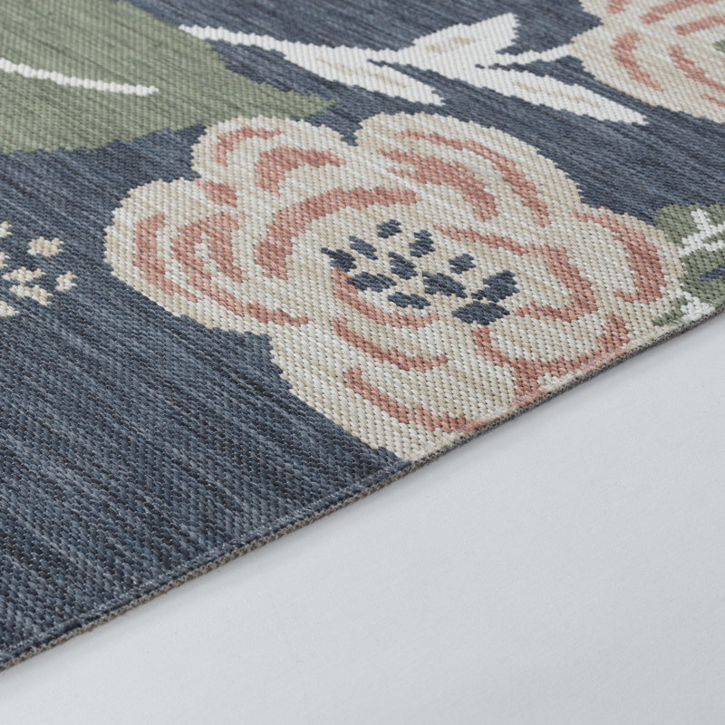 Outdoor Modern Boho Navy Rug, Rectangle 160 x 213cm