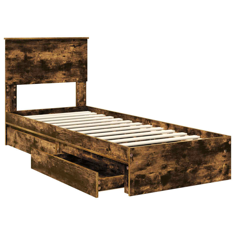 Bed Frame, Small Single (2'6), Smoked Oak