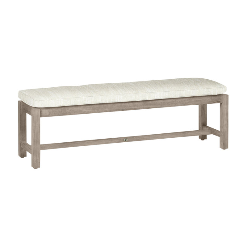 Banc sans dossier Club Teak - Huître, Huître teck, InsideOut® Rollo ‑ lin dentelle, Welt