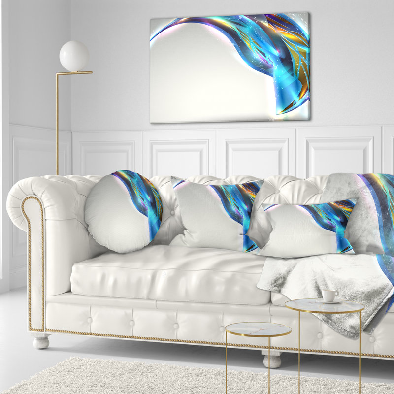  Coussin contemporain abstrait et fantastique, 16 po x 16 po, Coussin décoratif