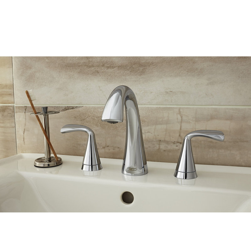 Fluent Polished Chrome Double Handle Widespread Bathroom Faucet