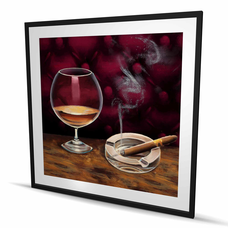 Impression encadrée avec alcool et cigare pour décoration intérieure