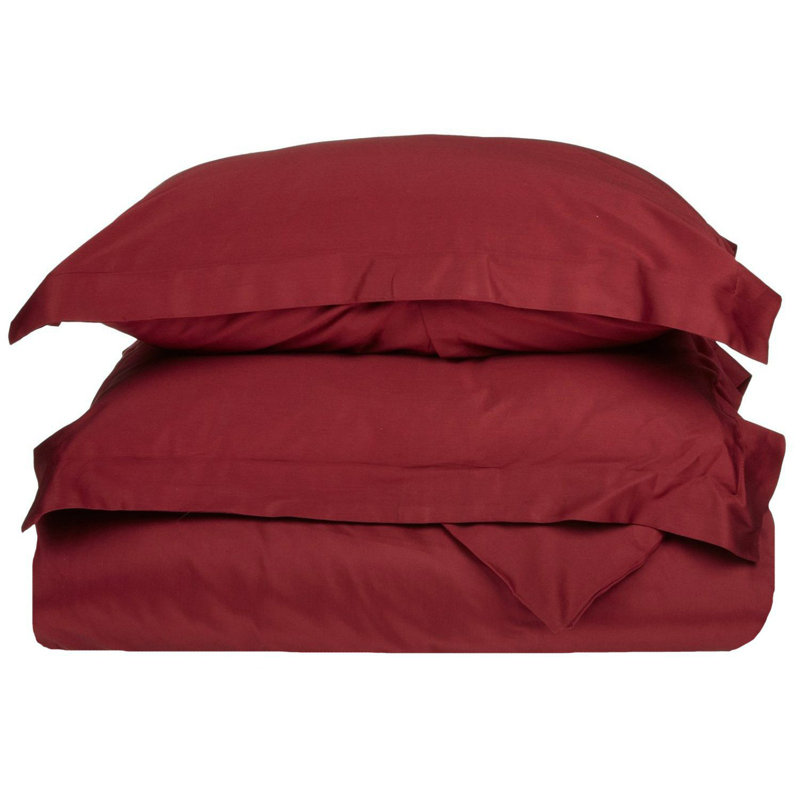 Classic 700 Thread Count Certified Certified Egyptian Cotton Sateen Duvet Cover Set, Burgundy