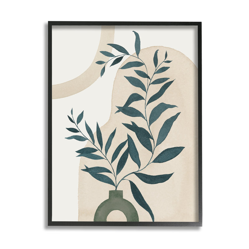 Vase géométrique géométrique encadré, art mural texturé par Grace Popp_aq-374, Giclée encadrée noir minuit
