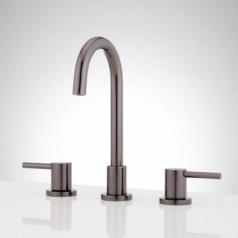 Lexia 1.2 GPM Widespread Gooseneck Bathroom Faucet, Gunmetal