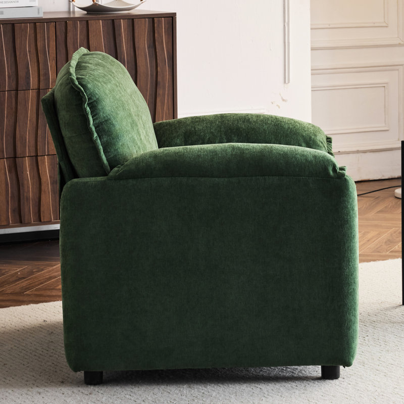 Fauteuil surdimensionné avec structure renforcée et dossier haut revêtu de chenille, H 35,35 po x l 38,73 po x P 35,43 po