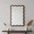 Wavy Rectangle Solid Wood Frame Decorative Mirror