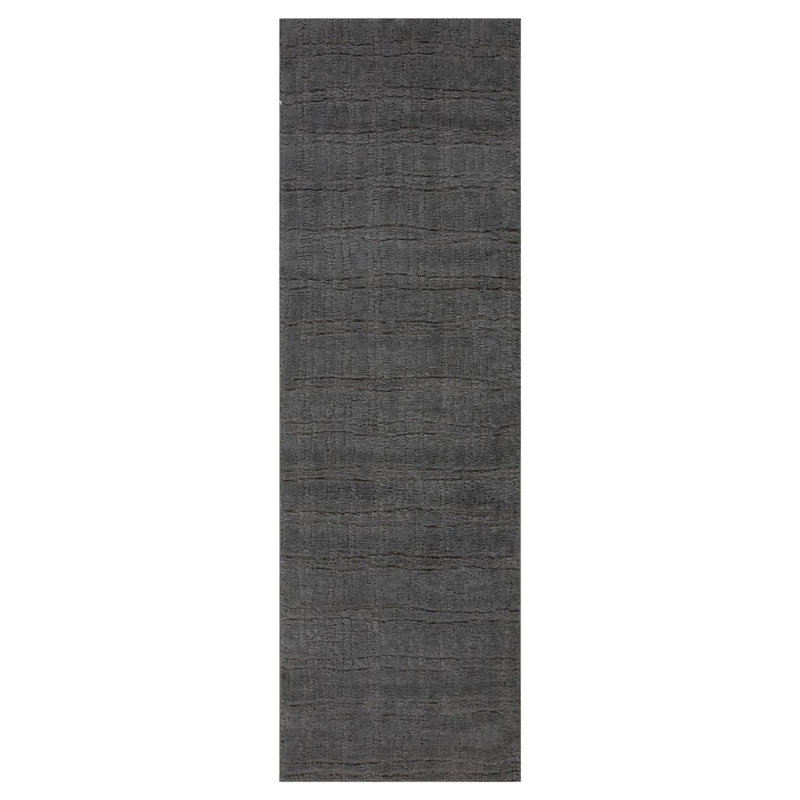 Modern Geometric Lines Area Rug, Charcoal, 2x7