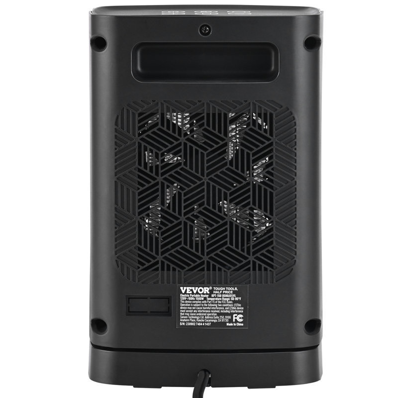 Blue Electric Ceramic Space Heater with Thermostat and Automatic Shut-off
