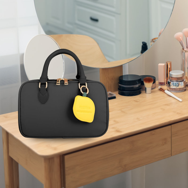 Travel Makeup Bag For Women, Large Waterproof Cosmetic Pouch, Wide Opening, Portable Toiletry Organizer, Free Standing