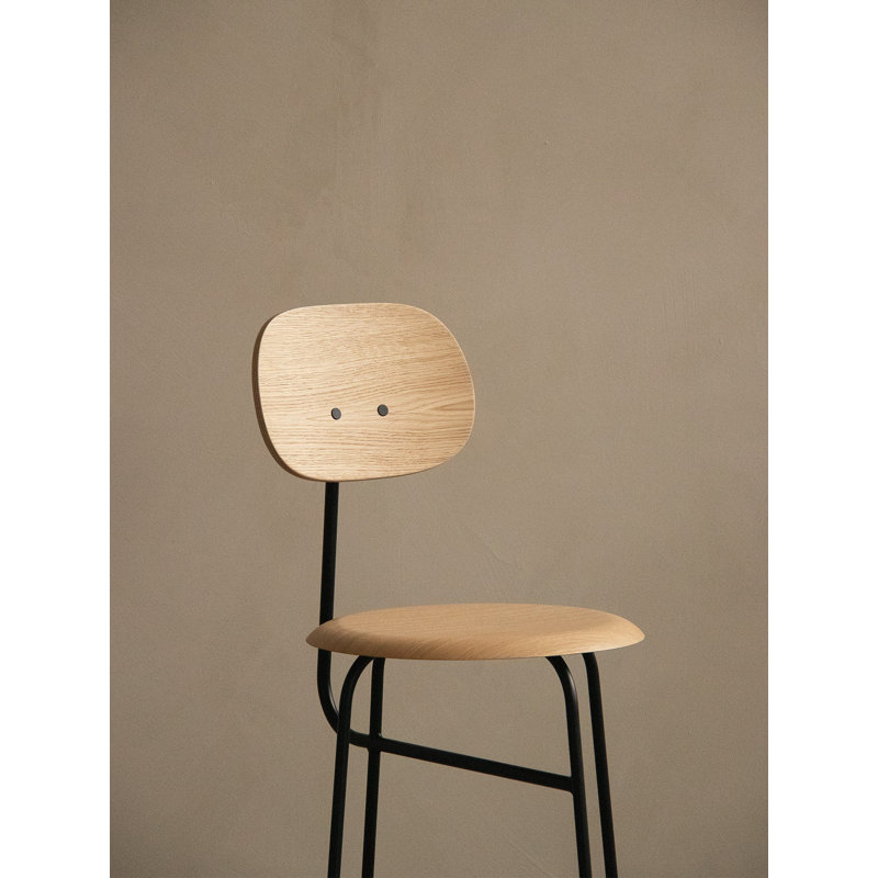 Afteroom Stool with Metal Frame, Natural Oak