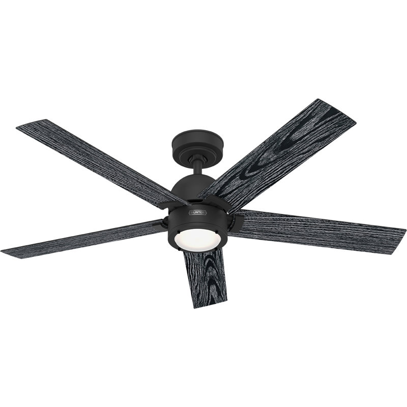 Erling Matte Black 52" Ceiling Fan with LED Light and Remote