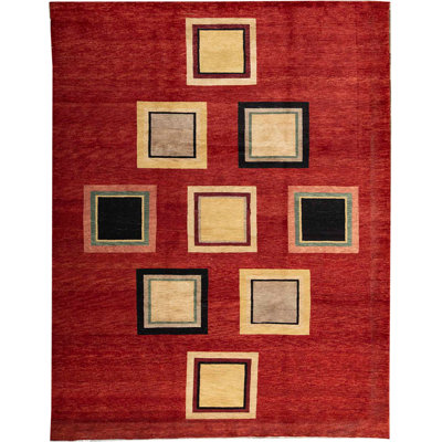 Hand-Knotted High-Quality Red Area Rug