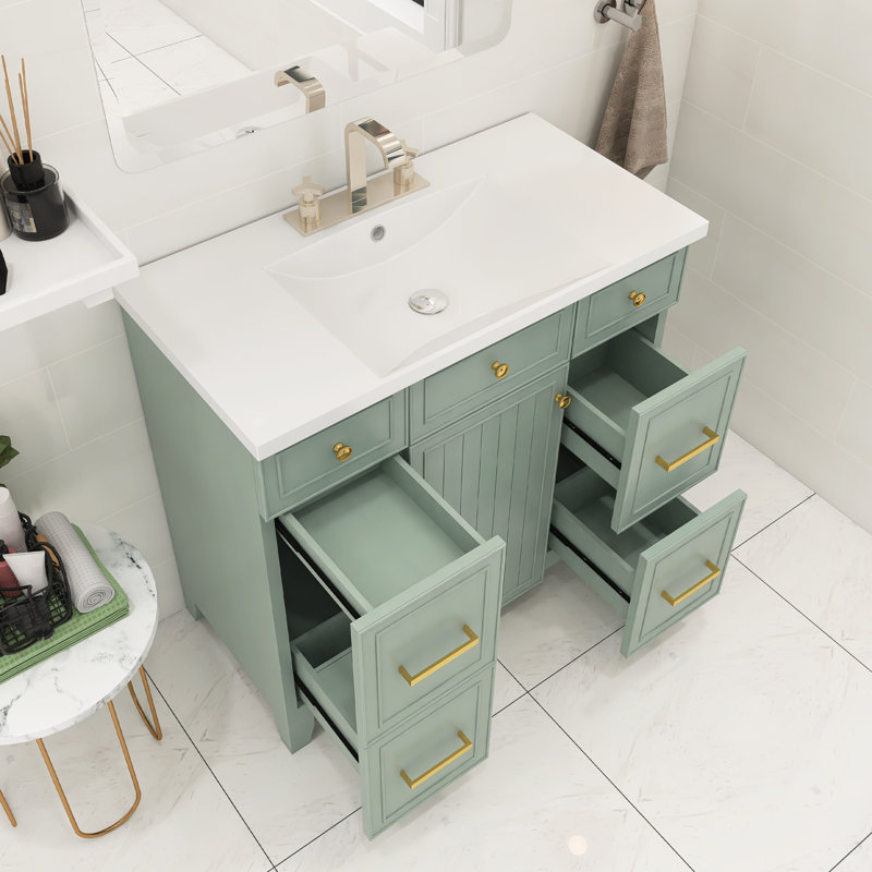 Ensemble de meuble-lavabo simple 36 po Rachella, Vert