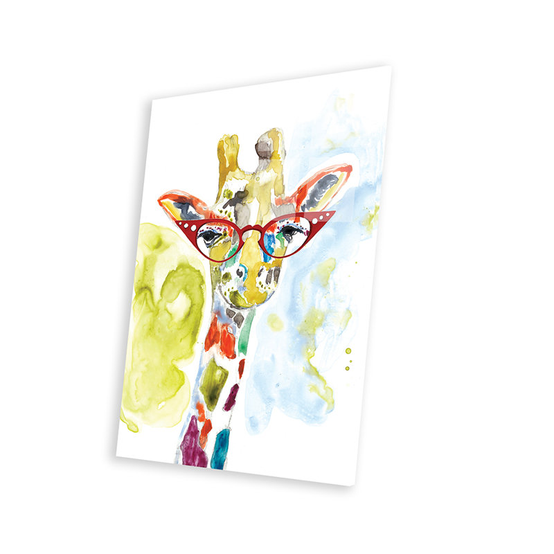 «Smarty-Pants Giraffe» par Jennifer Goldberger - impression non encadrée, H 24 po x l 16 po x P 0,25 po