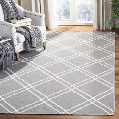 Tapis géométrique en laine / coton tissé à la main Rodgers