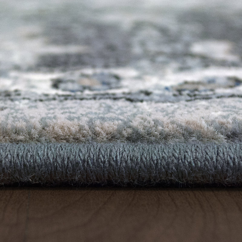 Tapis oriental argenté Attell, Rond 5 pi 3 po