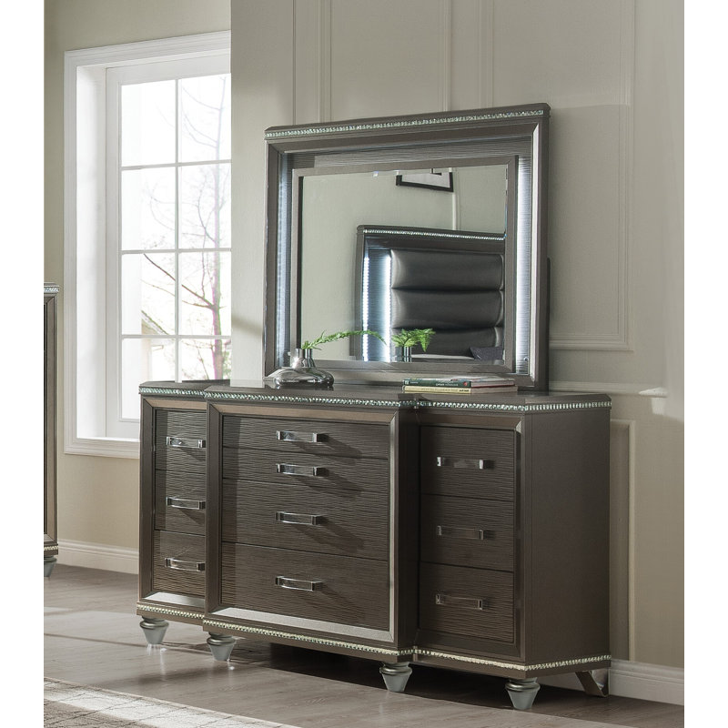 Mirror w/LED, Dark Champagne