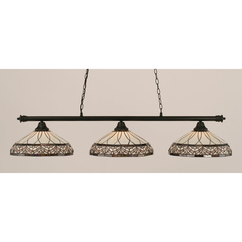 Oxford 3 Light Bar Shown In Brushed Nickel Finish With 16" Royal Merlot Art Glass, Matte Black