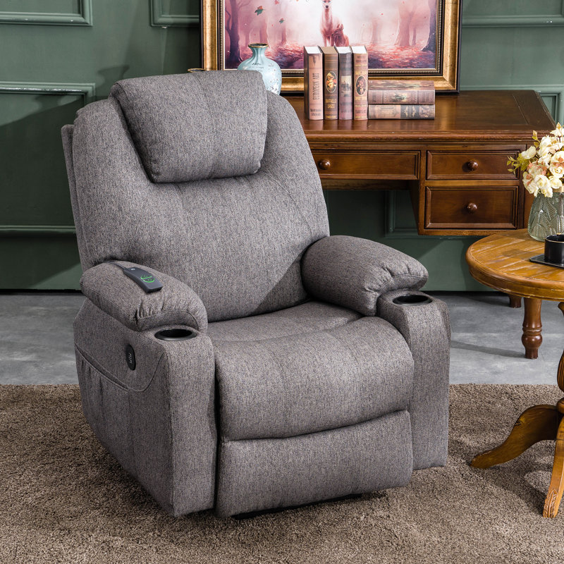 Rosmunda Power Recliner Lift Chair with Massage and Heat, 3 Positions, Gray