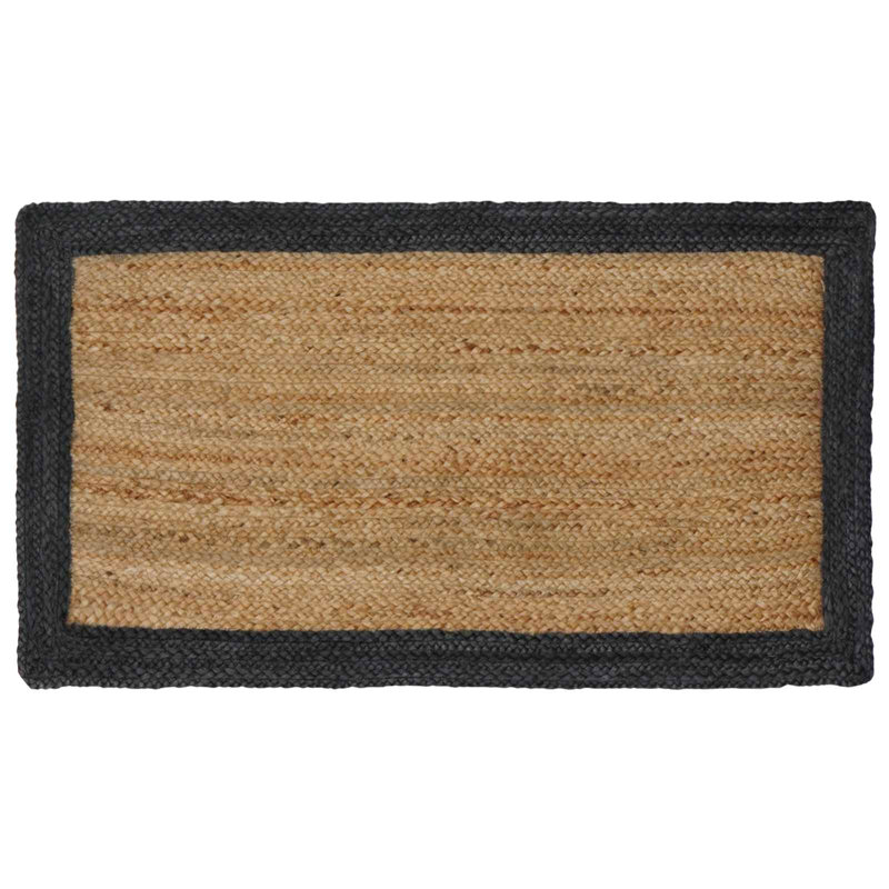Hand Braided Area Rug, Natural/Dark Grey, Rectangle 60cm x 110cm