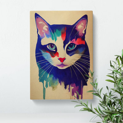 Cat In Watercolour No.2 - Wrapped Canvas