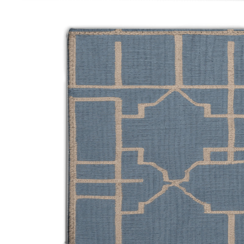 Tapis bleu intérieur et extérieur Trellis, Rectangulaire 8 pi x 10 pi
