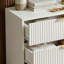 60cm W 4-Drawer Chest with Fluted Panel, Modern Narrow Wood Dresser with Anti-Tip Device & Gold Hairpin Legs, White