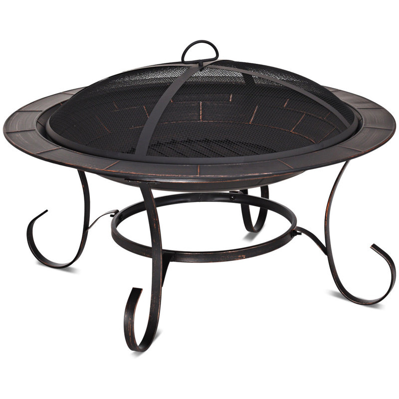 Kwiatkowski Round Iron Charcoal Smokeless Fire Pit