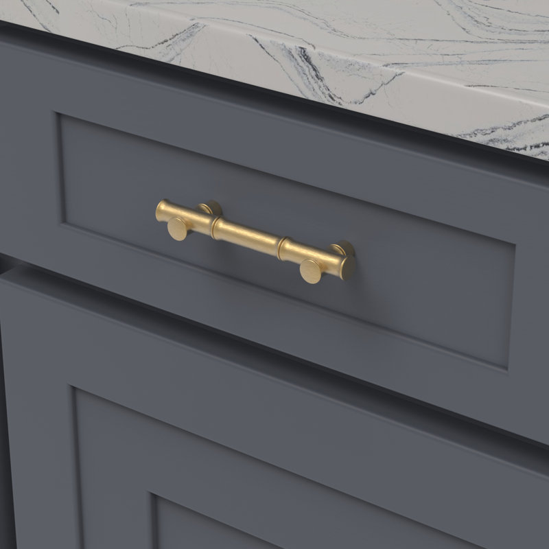 Junzi Bar / Handle Pull, 5 1/16", Satin Brass