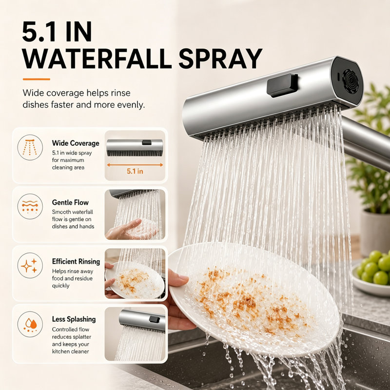 GATUSOO Stainless Steel Modern Kitchen Faucet, Pull-Down360° Swivel Kitchen Faucets with 3 Spray Modes, High ArcSingle Handle Tap, 80mm Extra Long Mount Rod for ThickUS Countertops, CUPC Certified Lead-Free Ceramic Valve,Easy DIY Installation Kit