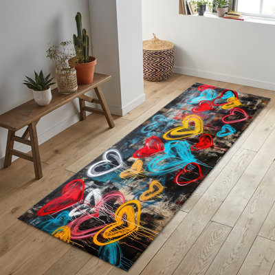 Non-Woven Thin Type Printed Rug with Intricate Bohemian Design in Earth Tones Perfect for Adding Warmth and Style to Your Living Room or Bedroom