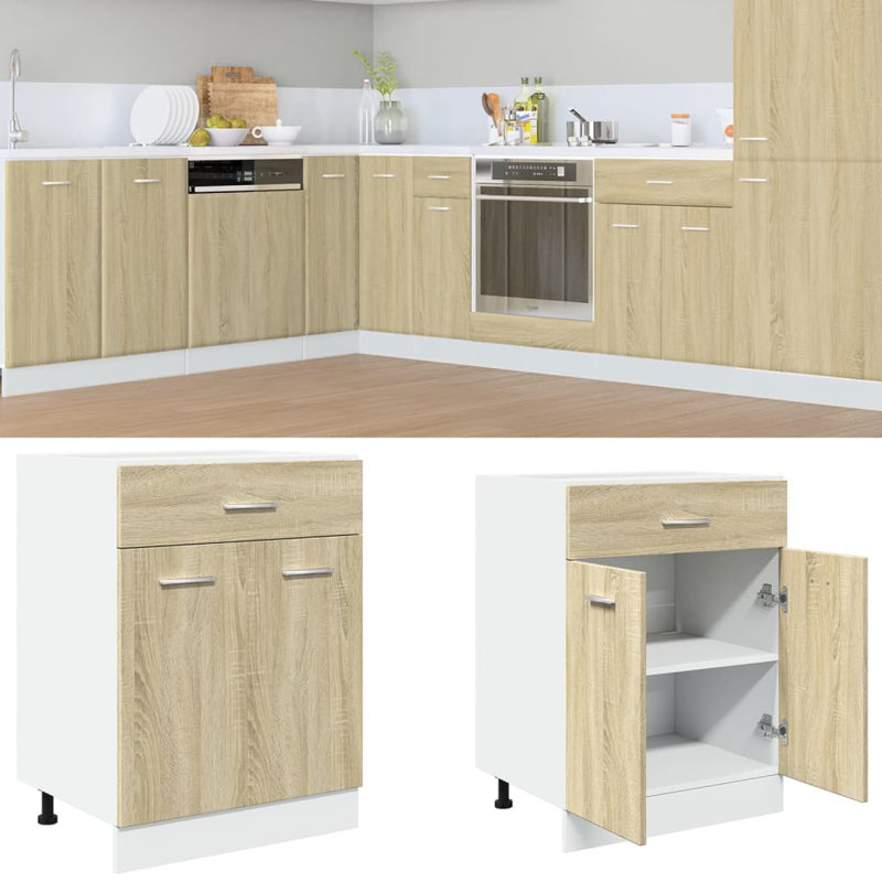 Arush Drawer Bottom Cabinet Lyon 60x46x81.5 cm Engineered Wood, sonoma oak