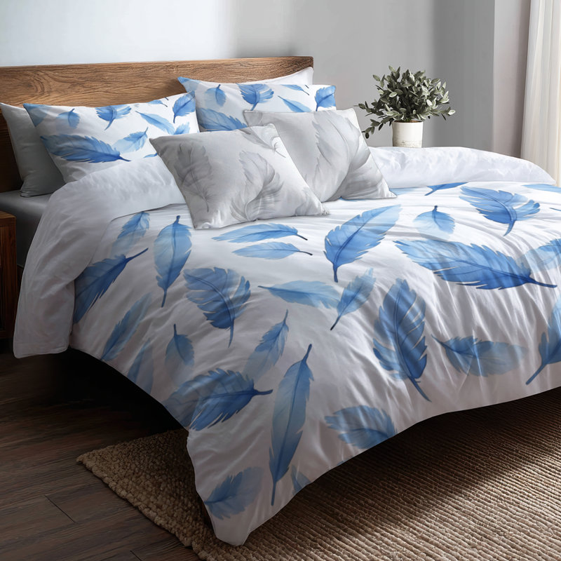 Ensemble de housse de couette et coussin décoratif Coastal, Housse de couette pour lit simple + 4 pièces supp
